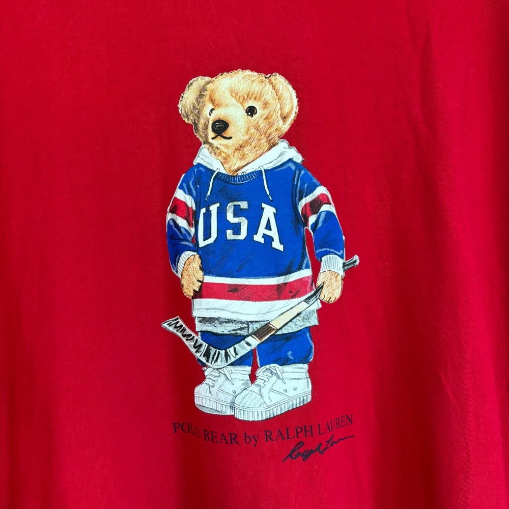 POLO Ralph Lauren USA Hockey Bear Red T-Shirt Olympics 3XLT - Picture 3 of 9